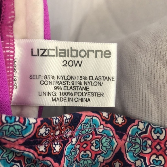 Liz Claiborne Ruched Side Halter Swimsuit 20W - Picture 3 of 8